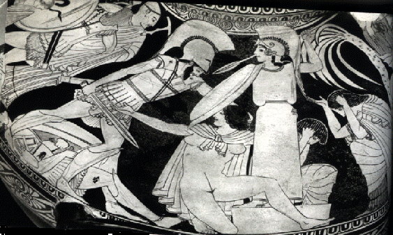 cassandra at the altar, attacked by Ajax